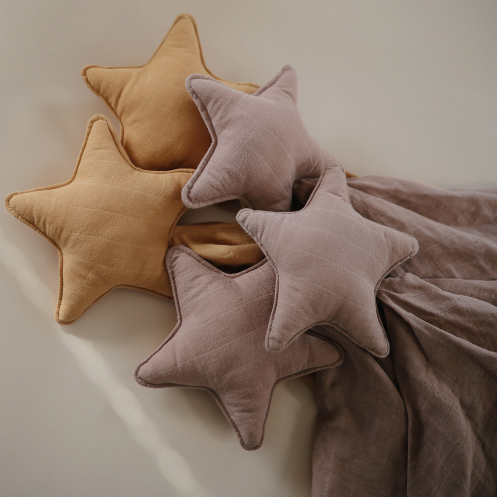 美國Mushie Lovey Cuddle Cloth 擁抱安撫巾-Star Fall Yellow
